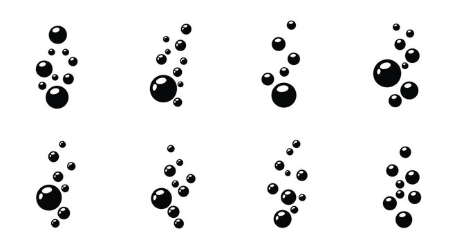Bubbles pattern black circles on white background vector illustration