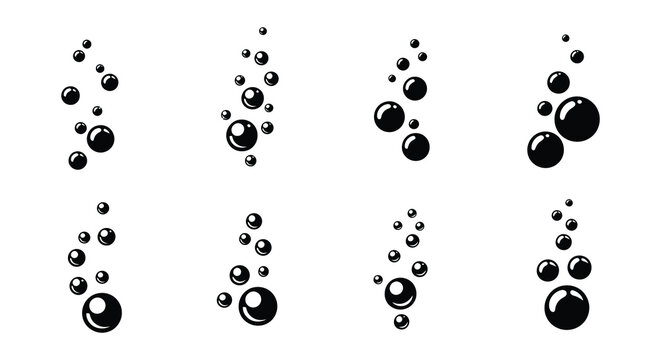Bubbles pattern black circles on white background vector illustration