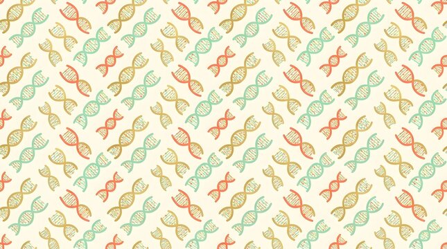 Colorful patterns of DNA strands designed for decoration or background in a scientific or educational setting