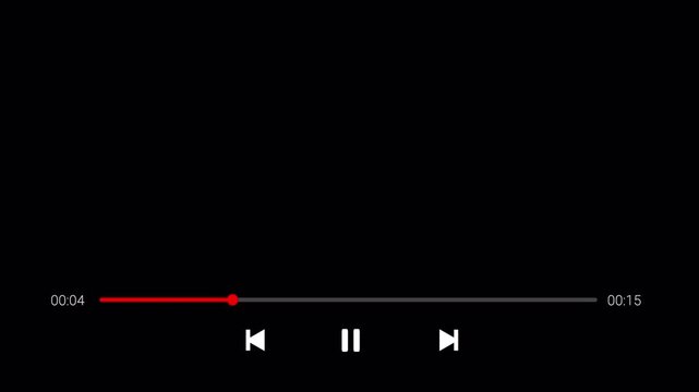 15 seconds multimedia player background animation, video Media player interface on transparent background. 15 seconds multi video player for background video.