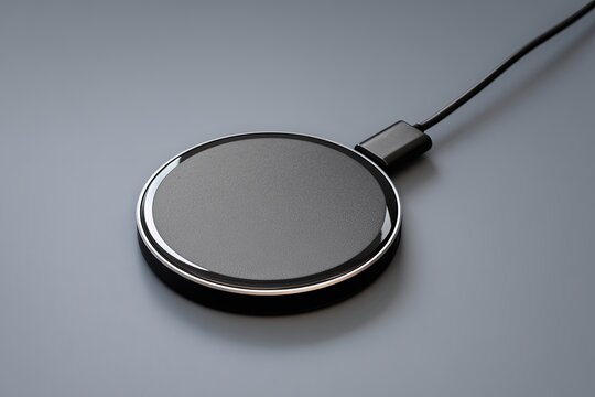 Modern Wireless Charger Pad on Neutral Gray Background
