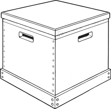 Plyo Box Crossfit Equipment Hand-drawn Sketch Drawing Vector Illustration, Line Linear Symbol Black and White Engraving, Isolated