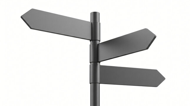 blank direction signpost on white background