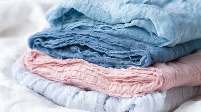 Soft Organic Cotton Textiles in Layers with Bright Airy Colors