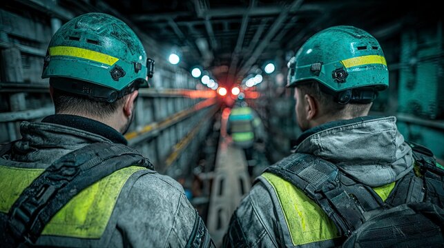 Engineers in Modern Sustainable Workwear Walking Through Construction Site
