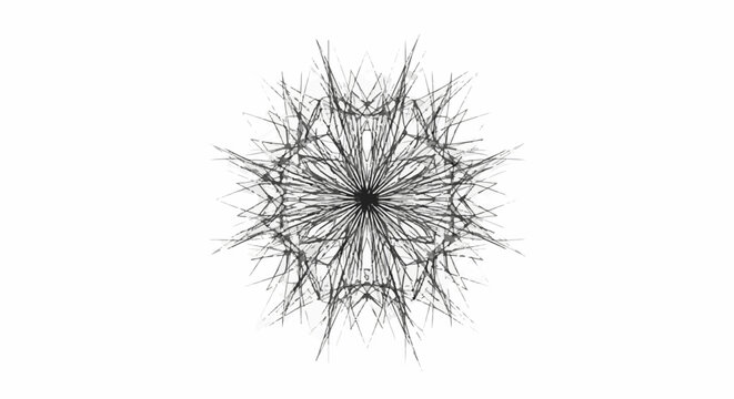 Intricate radial abstract pattern with sharp, thin lines