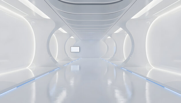 3d render of a modern interior of modern building