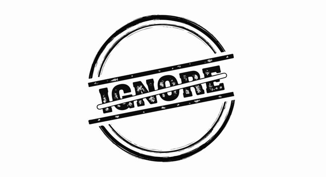 Grunge black circular stamp with the word "IGNORE" across the center
