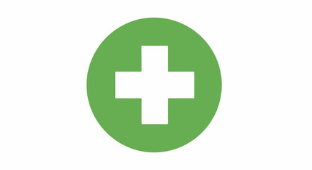 Fototapeta premium Green circle with white cross