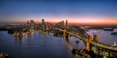Naklejka premium Sydney Kirribilli Sunset pan dark