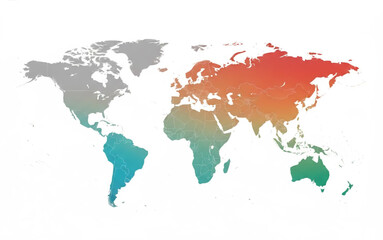 Fototapeta premium Global Map Illustration with Colorful Gradient Representing Diverse Continents and Oceans