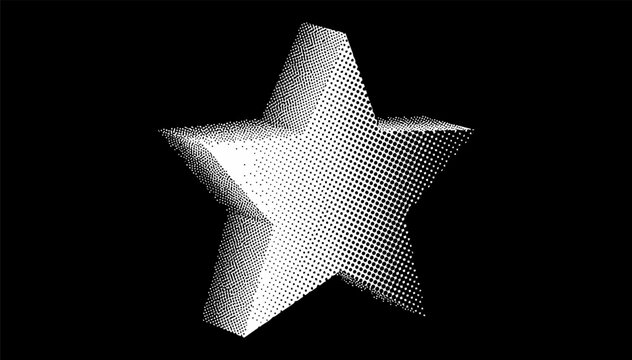silver star isolated on black