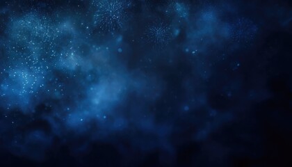 Fototapeta premium Blue Fireworks Smoke Abstract Background 4th of July Patriotic Celebration Night Sky Design