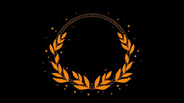 Elegant Wedding Flower Wreath Animated Title Frame Alpha Channel