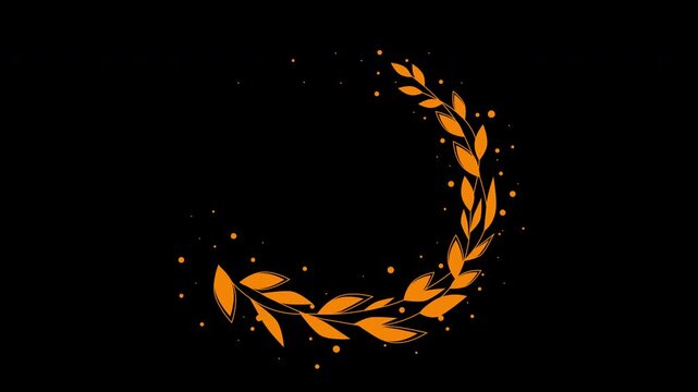 Elegant Wedding Flower Wreath Animated Title Frame Alpha Channel