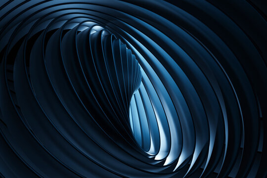 Abstract Blue Spiral Wave with Smooth Curves Futuristic 3D Background