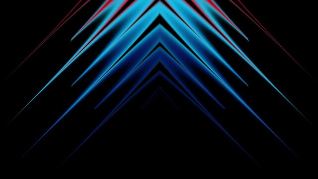 Futuristic neon waves of blue gradient flow in endless dance of light and motion with fractal glass glowing effect. Bold dynamic design blending smooth tones and radiant colors. Seamless loop 4K
