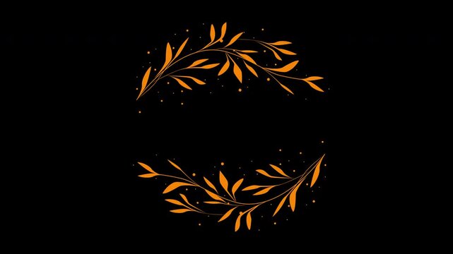 Elegant Wedding Flower Wreath Animated Title Frame Alpha Channel