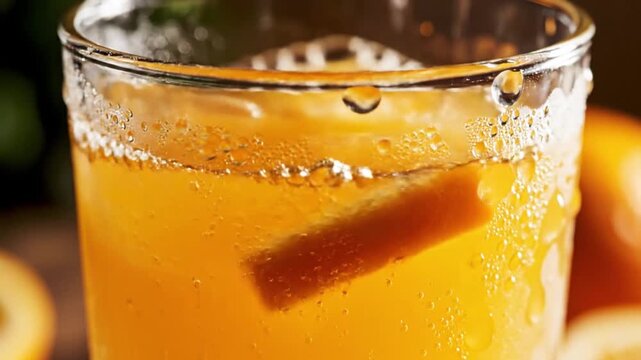 A cold pint of lager beer with white foam and a fresh glass of orange juice are isolated beverage drinks filled with cool liquid and gold bubbles