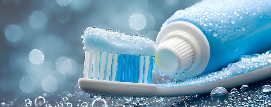 A close-up view of a toothbrush with toothpaste, showcasing its bristles and vibrant design. The image highlights oral hygiene and the importance of daily dental care routines.