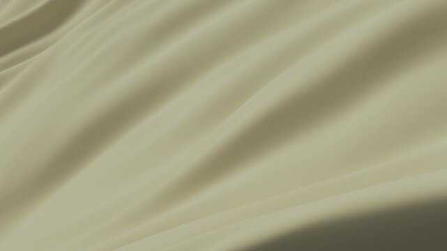 Gentle yellow cream silk fabric flow 3d animation forming smooth elegant wave cloth surface with soft satin fold subtle liquid motion minimal wavy texture serene abstract background calm modern design