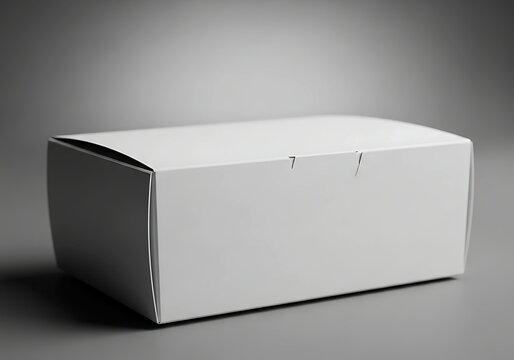 White cardboard box mockup minimal packaging design display