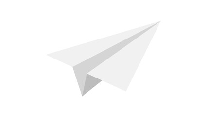 Minimalist white paper airplane isolated on white background for concepts © se