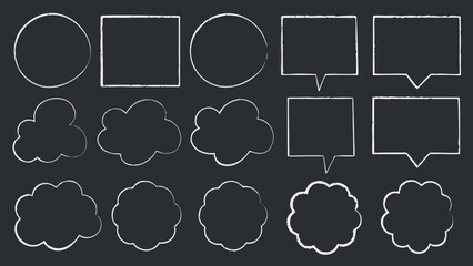 collection of white speech and thought bubbles hand drawn style © Rupa