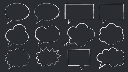 chalkboard speech and thought bubbles hand drawn style © Rupa