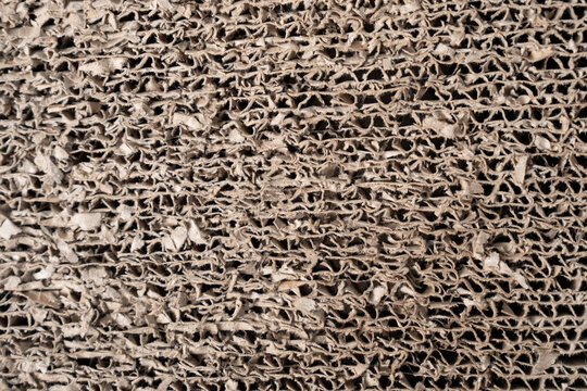 close up of texture cat scratcher cardboard brown paper