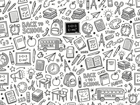 ack to school doodle pattern