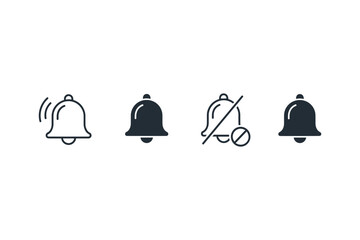 Fototapeta premium Bell Notification Icons Set