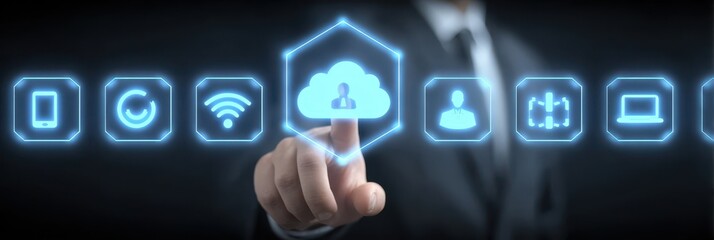 Obraz premium Effective communication through the platform is a solution for system integration and network coordination tasks.