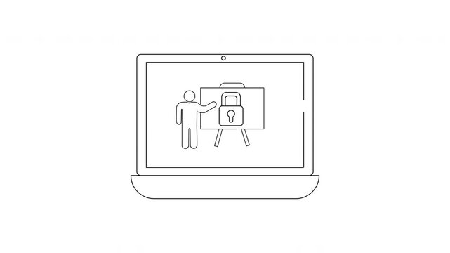 Online Security Training Presentation on Laptop Screen.