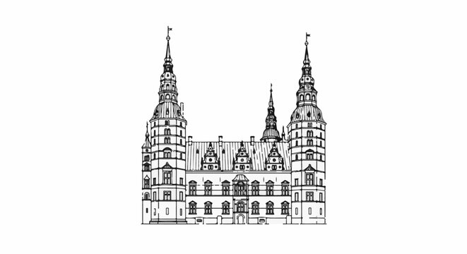 Ornate castle with multiple spires and a central facade