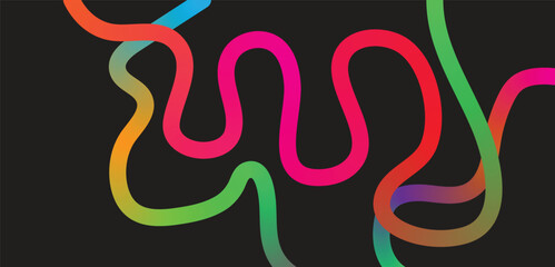 Obraz premium Abstract wave Organic Color Line Shapes. Rainbow fluid swirls.