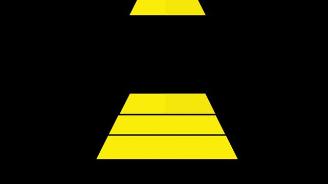A yellow five tier pyramid diagram builds upward and populates with numbers one through five on a black background.