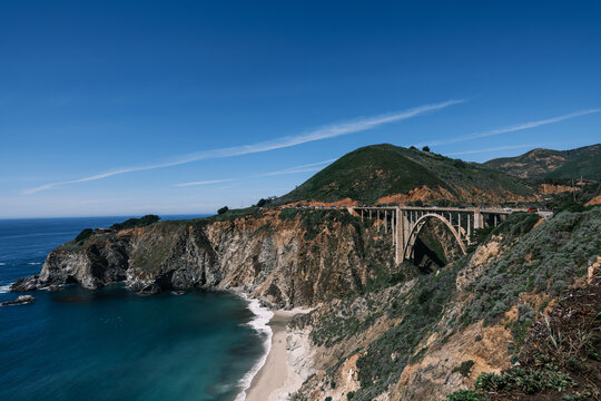 Bixby Creek Bridge and Big Sur Cliffs from Overlook Viewpoint
