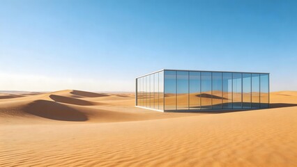 Obraz premium Modern glass structure in desert