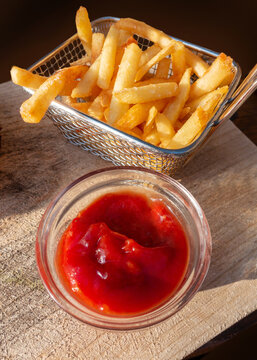 French fries and ketchup