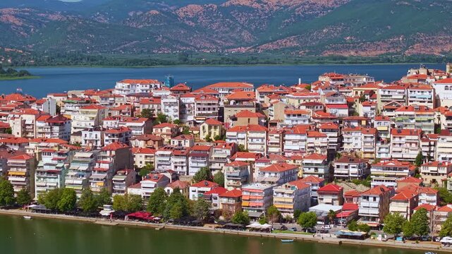 Aerial View of Kastoria and Lake Orestiada, Greece