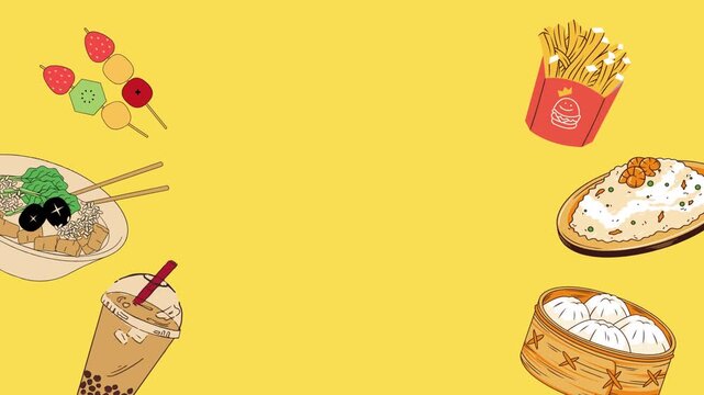 Asian Street Food Animated Background