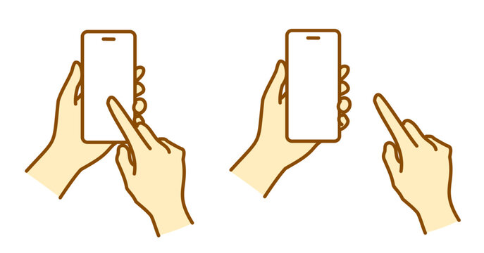 スマホを操作する手  ai