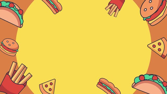 Fast Food Animated Frame Background