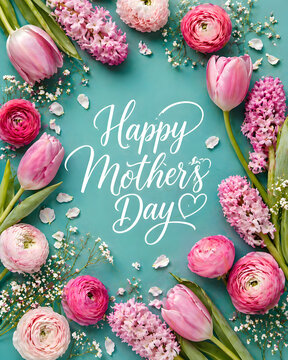 Celebrate love and gratitude with this elegant Happy Mother&rsquo;s Day design, featuring a soft and modern aesthetic with floral elements and refined typography.
