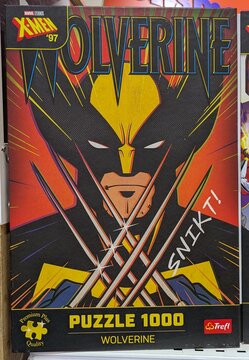 Caja de puzzle con portada de c&oacute;mic Wolverine de X-Men Marvel en estante de tienda Milbby en Madrid, Espa&ntilde;a, 20 de marzo de 2026
