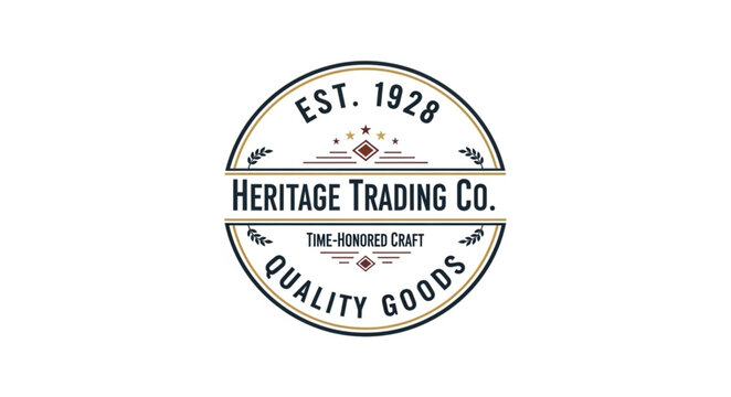 Heritage Trading Co. Quality Goods Est. 1928 Emblem.