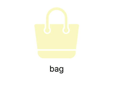 A simple yellow handbag icon on a for design use