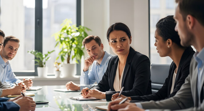 an office is having a meeting to resolve customer complaints
