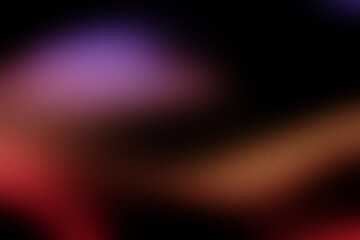 Obraz premium Abstract Grainy Gradient Background with Red Purple and Orange Fluid Shapes on Black